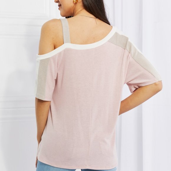 Andree by Unit Full Size Something Simple Cold Shoulder Tee - Picture 2 of 11